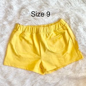 NWT Zara Girls Yellow Elastic Pull On Shorts Sz 9